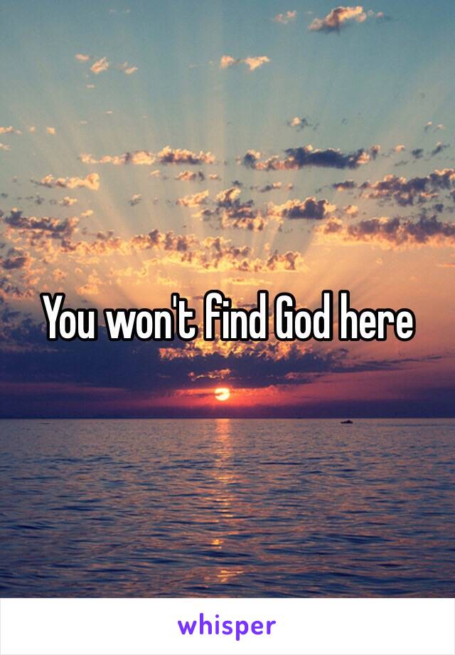 You won't find God here