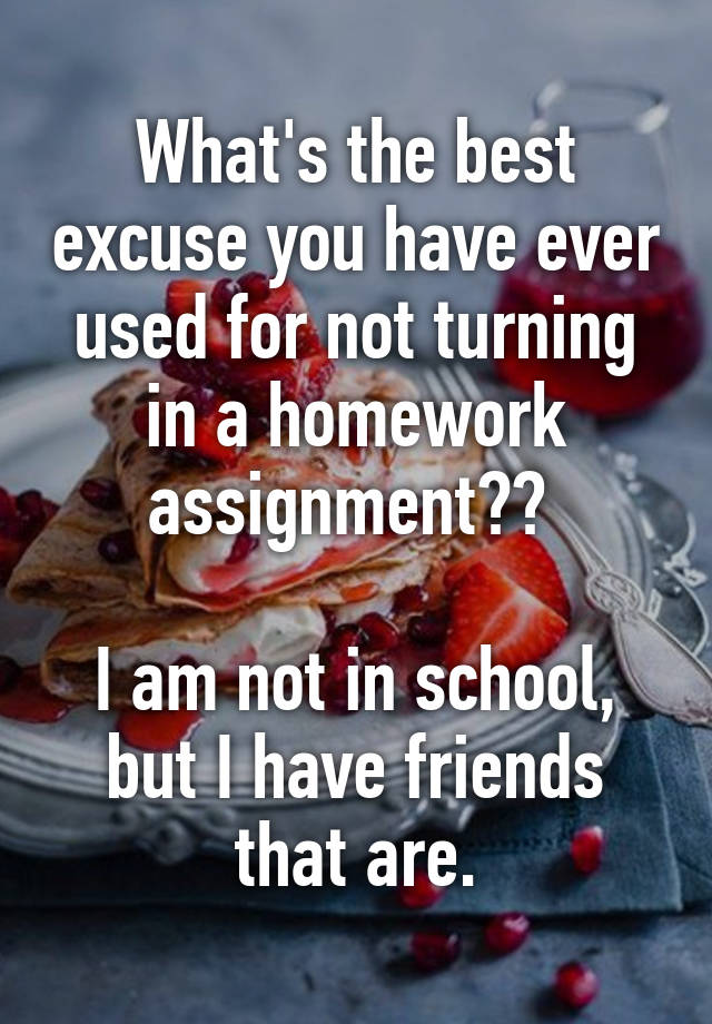 excuses for not turning in an assignment