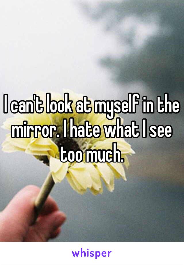 I can't look at myself in the mirror. I hate what I see too much.