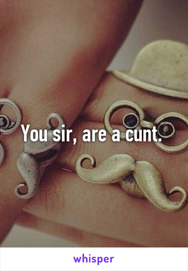 You sir, are a cunt. 