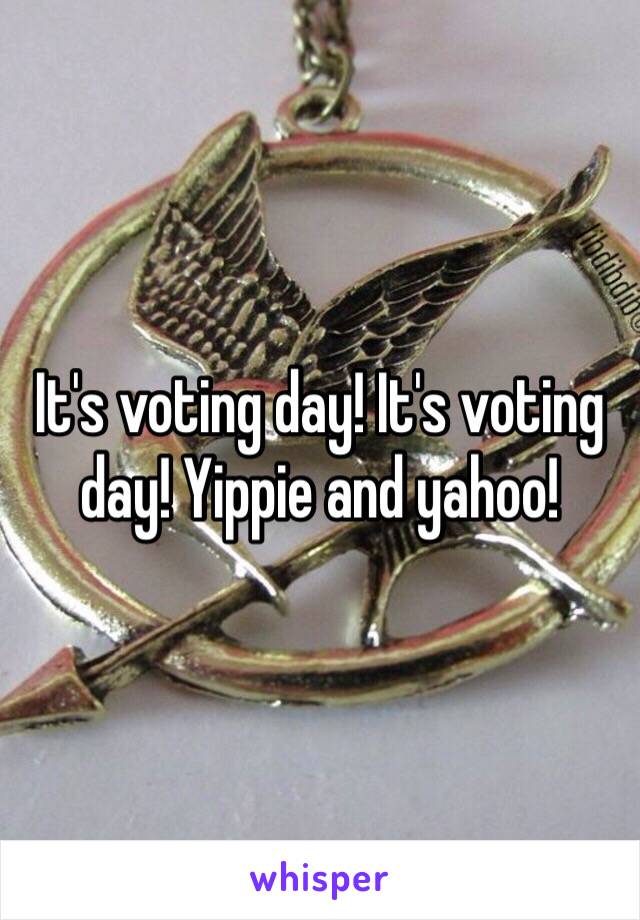 It's voting day! It's voting day! Yippie and yahoo!