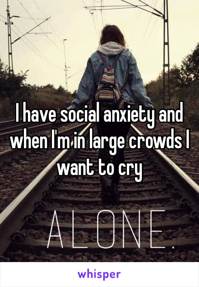 I have social anxiety and when I'm in large crowds I want to cry
