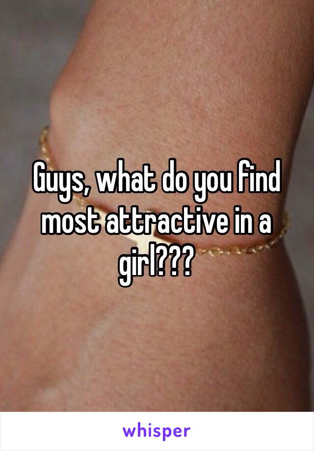 Guys, what do you find most attractive in a girl???