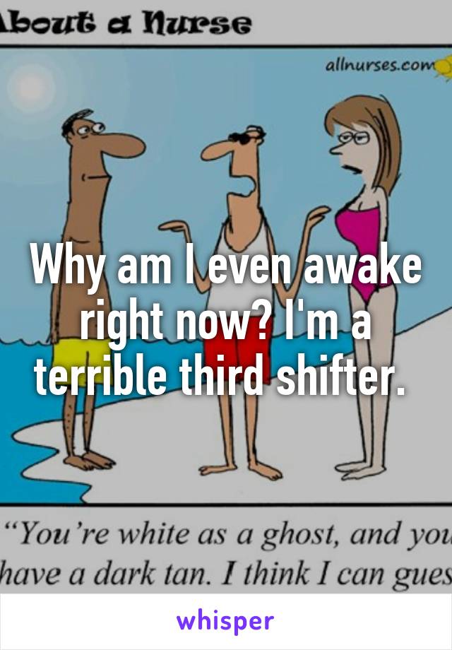 Why am I even awake right now? I'm a terrible third shifter. 