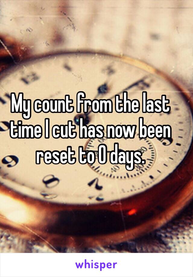 My count from the last time I cut has now been reset to 0 days.
