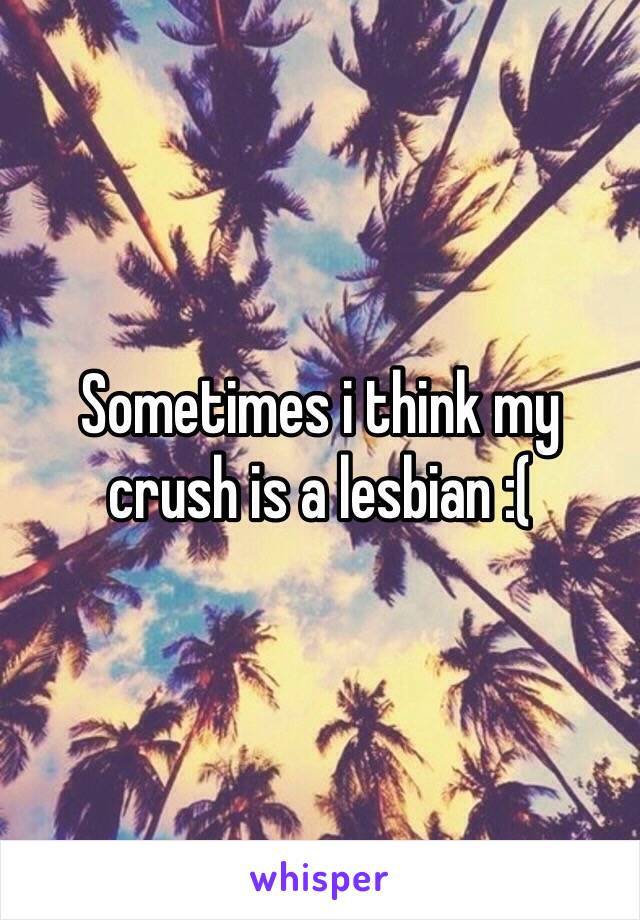 Sometimes i think my crush is a lesbian :(
