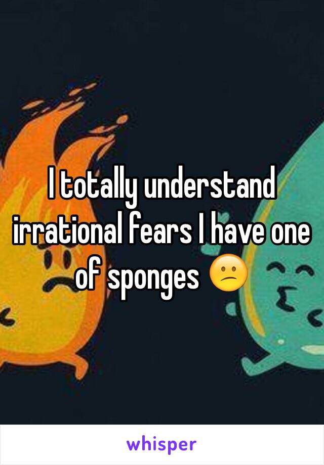 I totally understand irrational fears I have one of sponges 😕