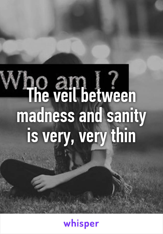 The veil between madness and sanity is very, very thin