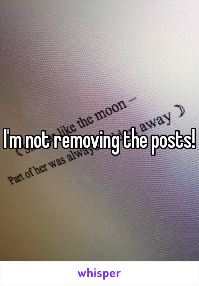 I'm not removing the posts!