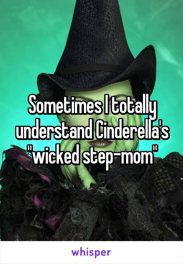 Sometimes I totally understand Cinderella's "wicked step-mom"