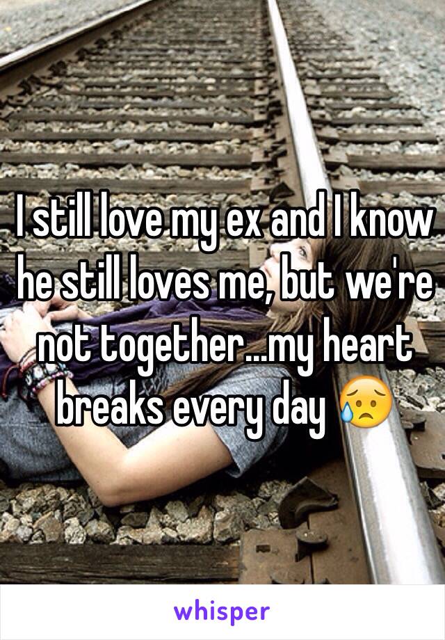 I still love my ex and I know he still loves me, but we're not together...my heart breaks every day 😥