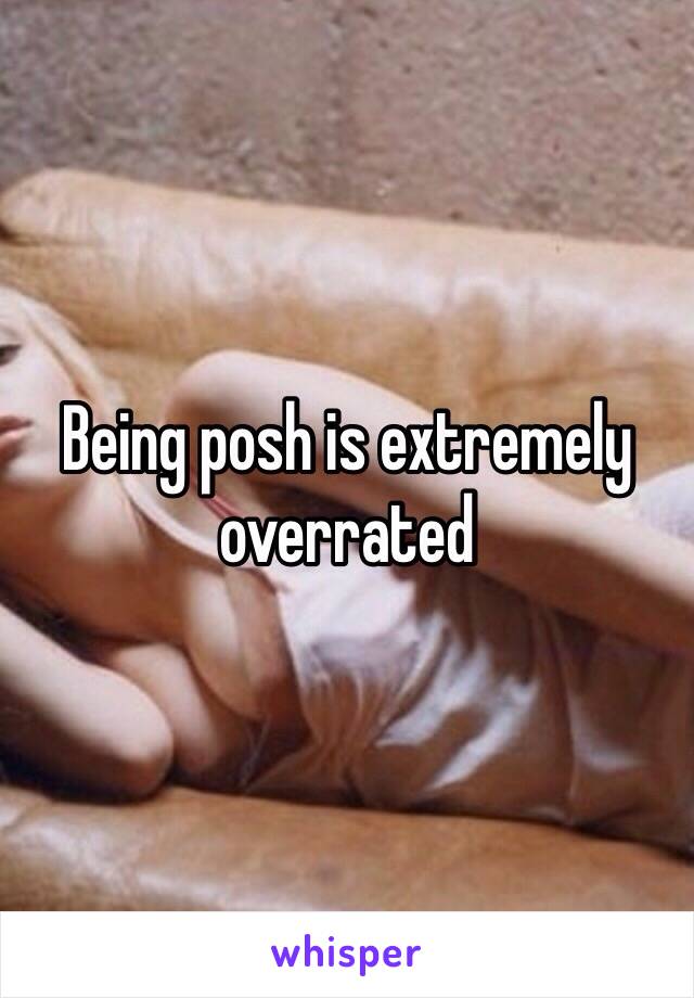 Being posh is extremely overrated 