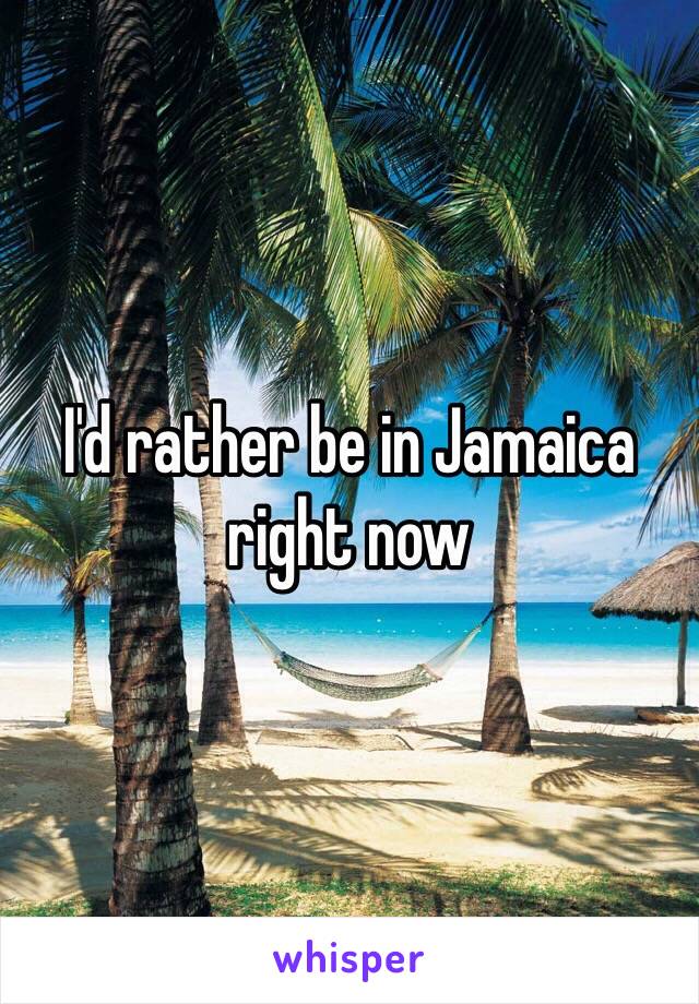 I'd rather be in Jamaica right now 