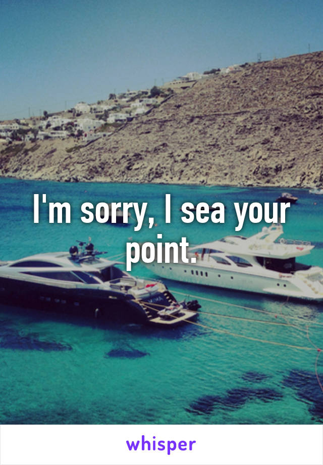 I'm sorry, I sea your point.