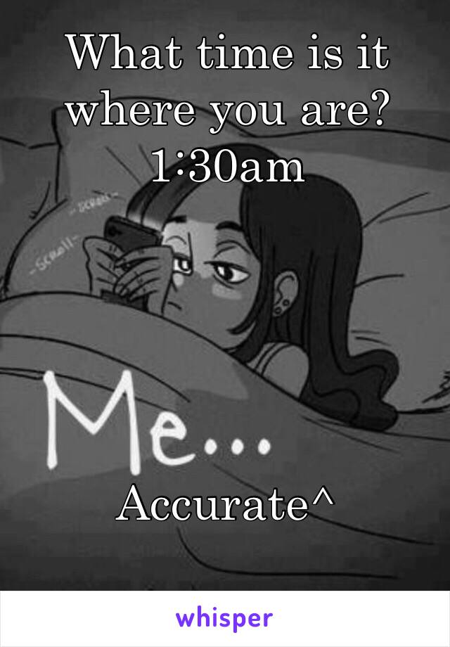 What time is it where you are? 1:30am 





Accurate^