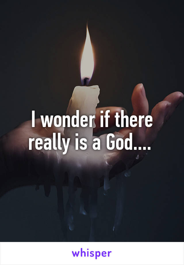 I wonder if there really is a God.... 