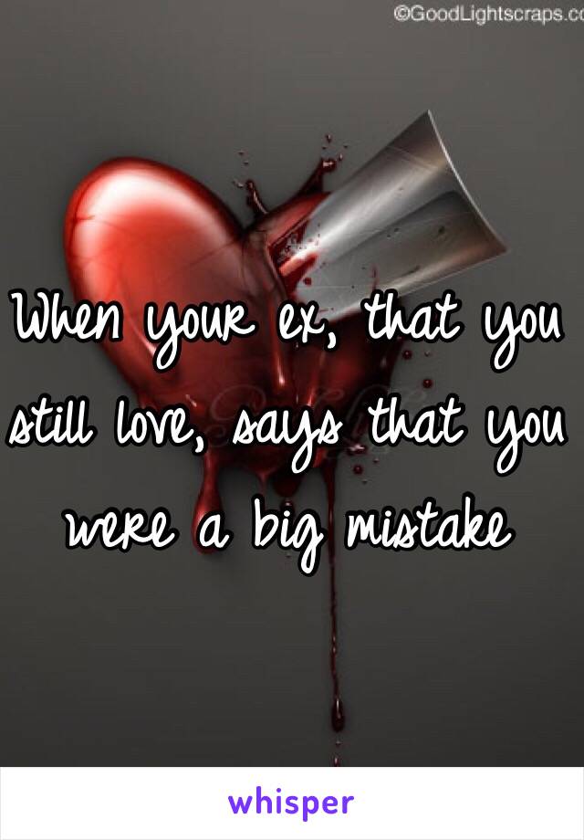 When your ex, that you still love, says that you were a big mistake