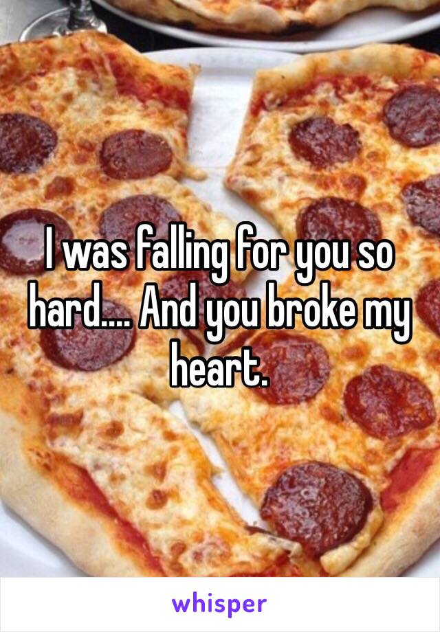 I was falling for you so hard.... And you broke my heart. 