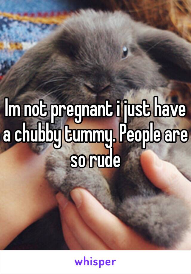 Im not pregnant i just have a chubby tummy. People are so rude