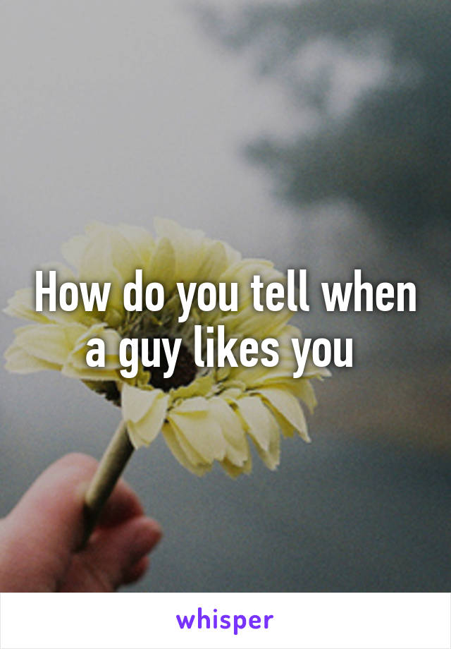 How do you tell when a guy likes you 