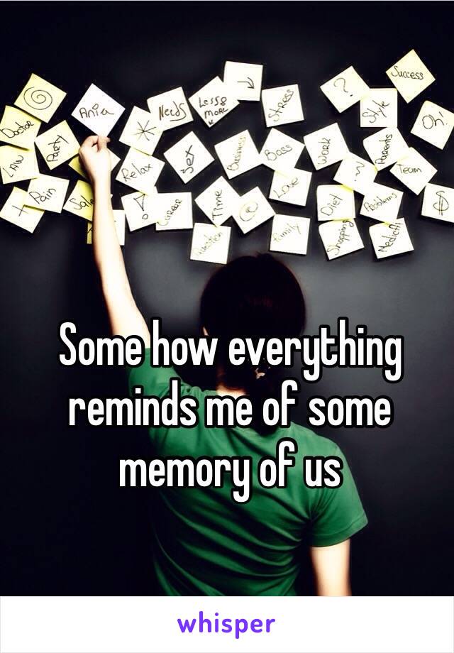 Some how everything reminds me of some memory of us 
