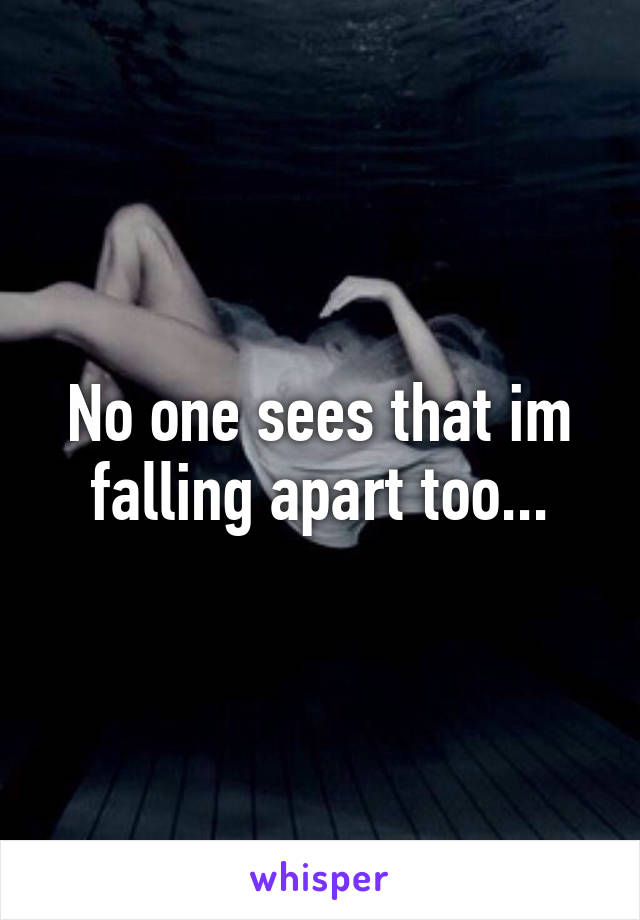 No one sees that im falling apart too...