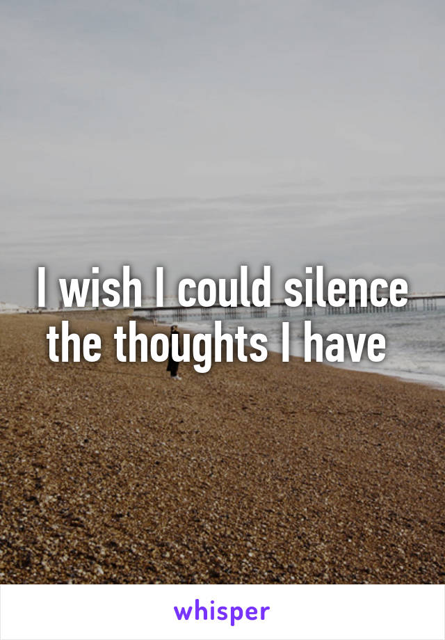 I wish I could silence the thoughts I have 