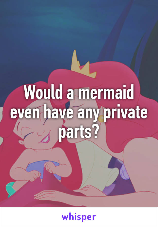 Would a mermaid even have any private parts?