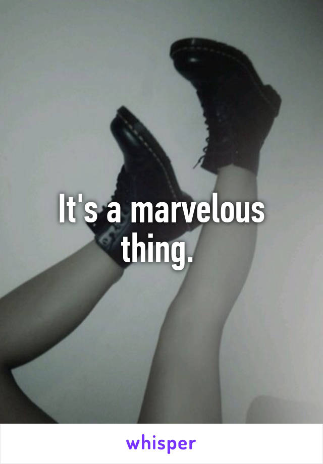 It's a marvelous thing. 