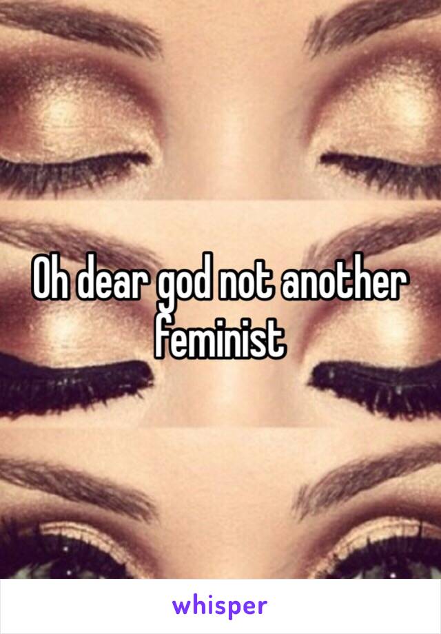 Oh dear god not another feminist 