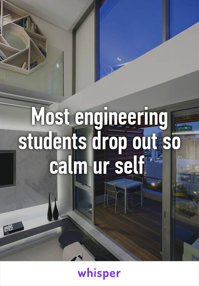 Most engineering students drop out so calm ur self 