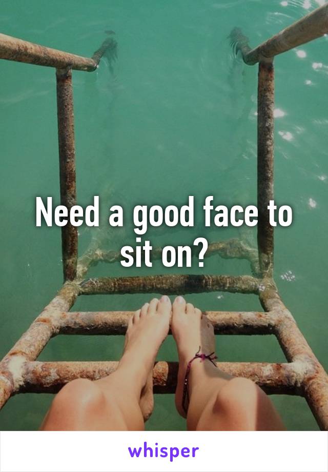 Need a good face to sit on?