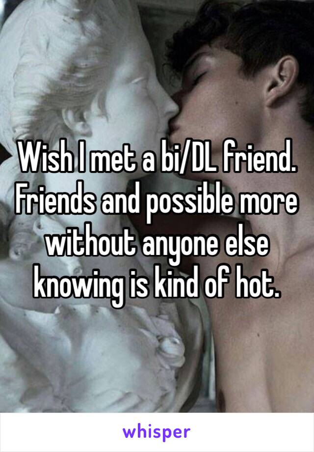 Wish I met a bi/DL friend. Friends and possible more without anyone else knowing is kind of hot. 