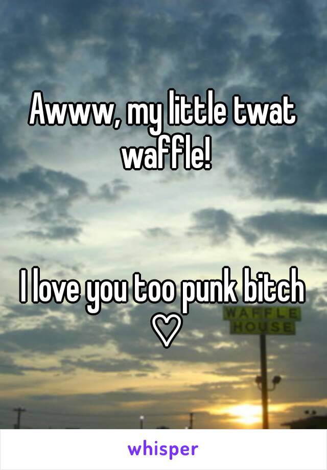 Awww, my little twat waffle!


I love you too punk bitch ♡