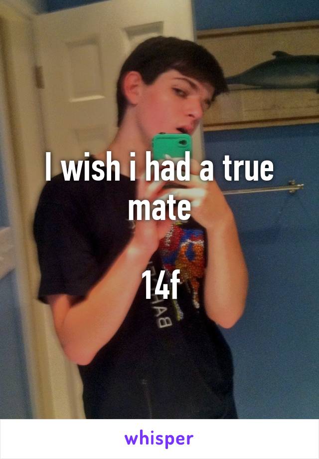 I wish i had a true mate

14f