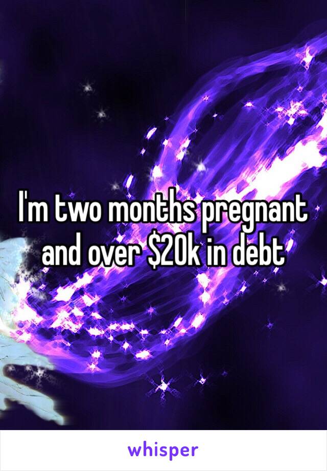 I'm two months pregnant and over $20k in debt