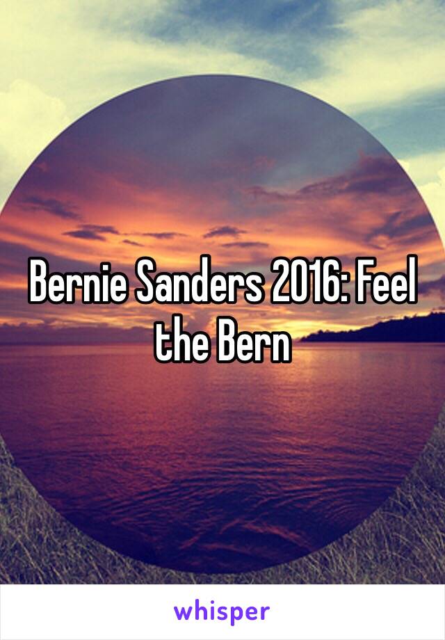 Bernie Sanders 2016: Feel the Bern