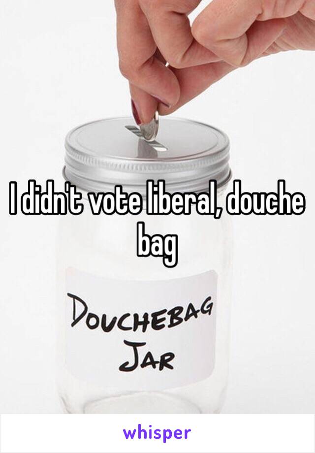 I didn't vote liberal, douche bag