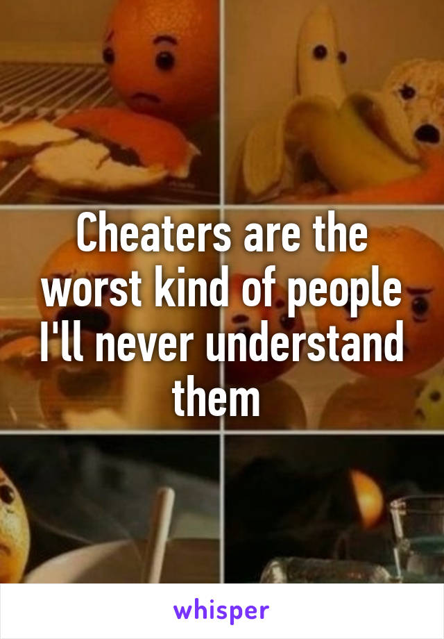 Cheaters are the worst kind of people I'll never understand them 