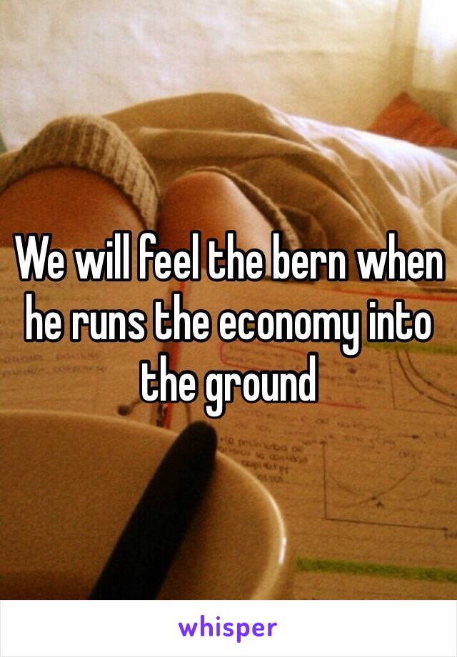 We will feel the bern when he runs the economy into the ground