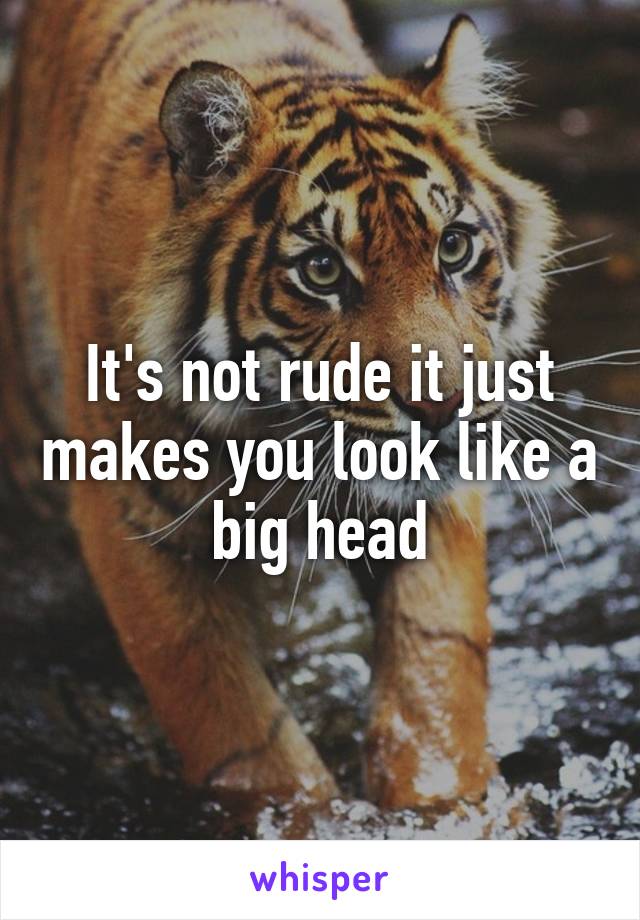 It's not rude it just makes you look like a big head