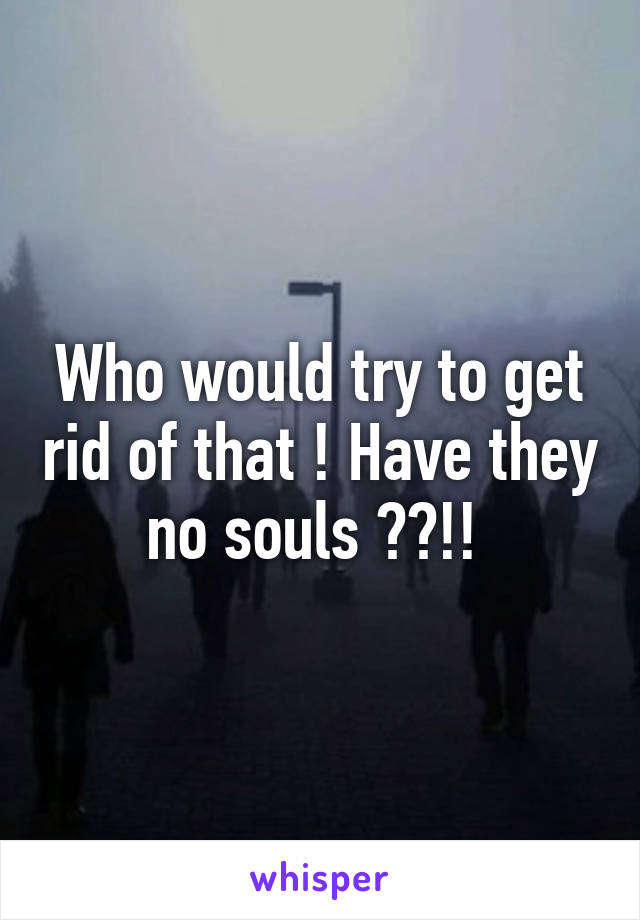 Who would try to get rid of that ! Have they no souls ??!! 