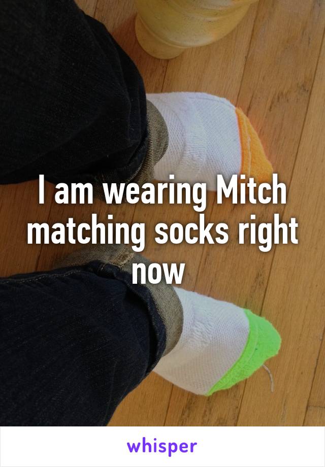 I am wearing Mitch matching socks right now 