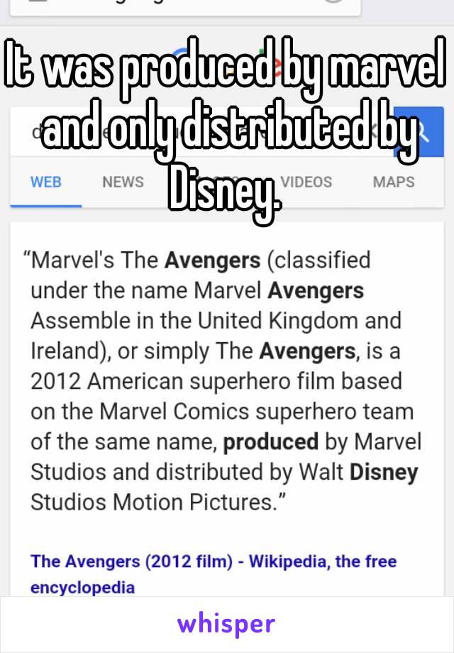 It was produced by marvel and only distributed by Disney. 