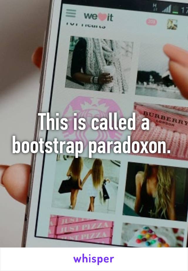 This is called a bootstrap paradoxon. 