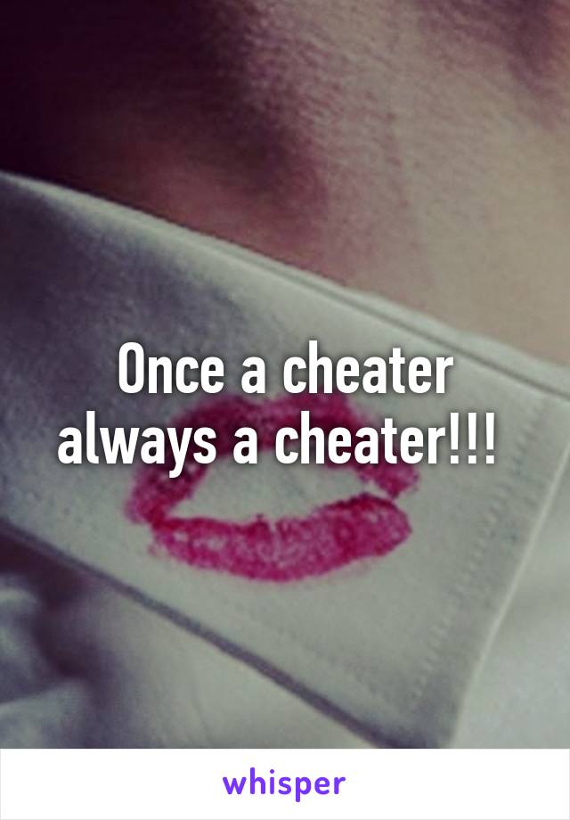 Once a cheater always a cheater!!! 