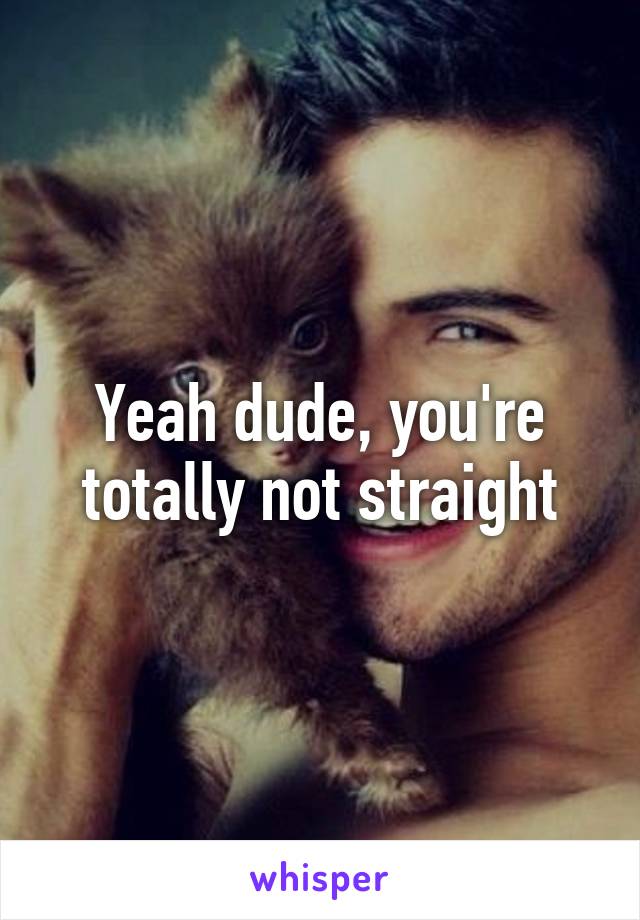 Yeah dude, you're totally not straight