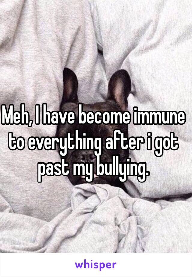 Meh, I have become immune to everything after i got past my bullying.