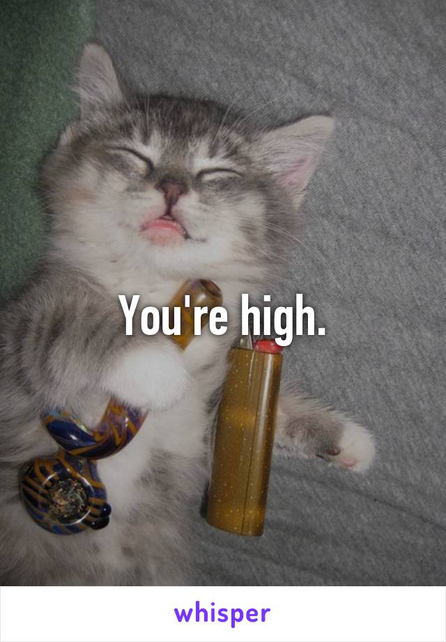 You're high.