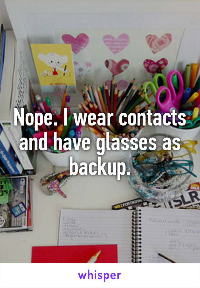 Nope. I wear contacts and have glasses as backup.